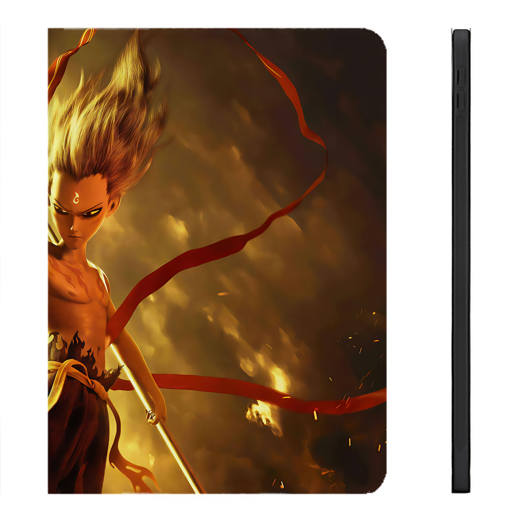 （画像用） Ne Zha 2 ナタ 魔童の大暴れ IPadケース ペンホルダー付き ブックスタイルデザイン